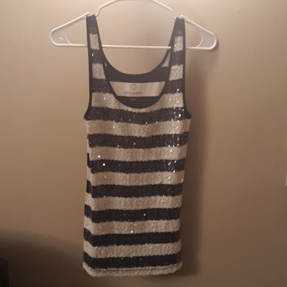 Old navy sparkly striped tank top